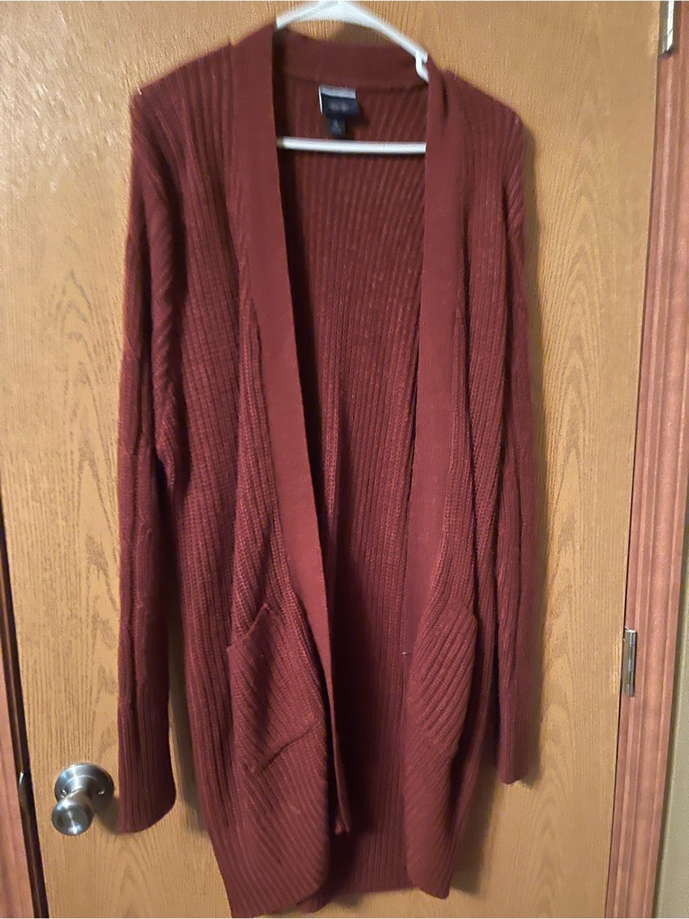 Daytrip Open-Front Ribbed Cardigan - Rust Brown